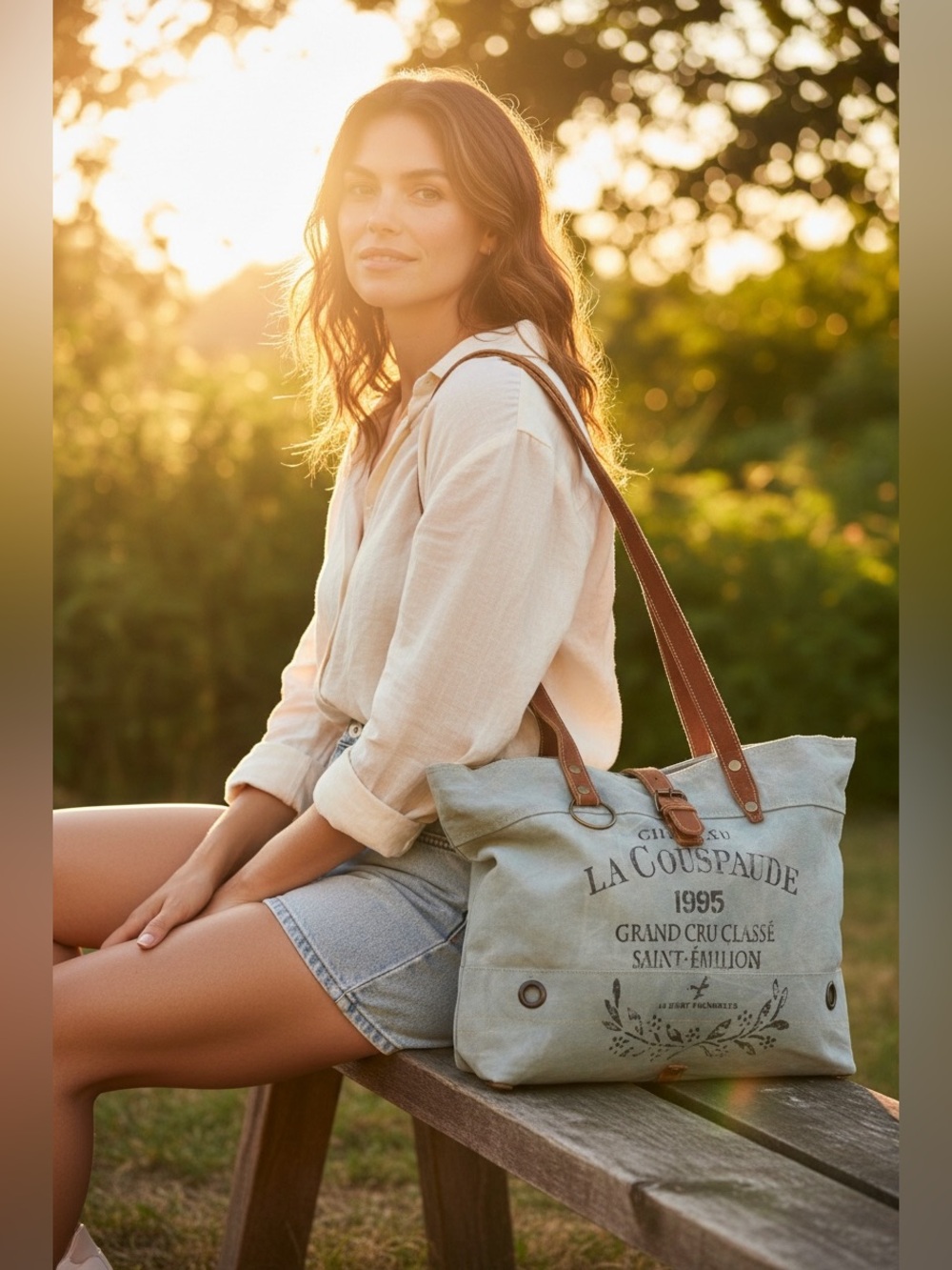 Myra Bag La Couspaude Canvas Tote Bag S-0814 | Vintage French Market Style | NWT
